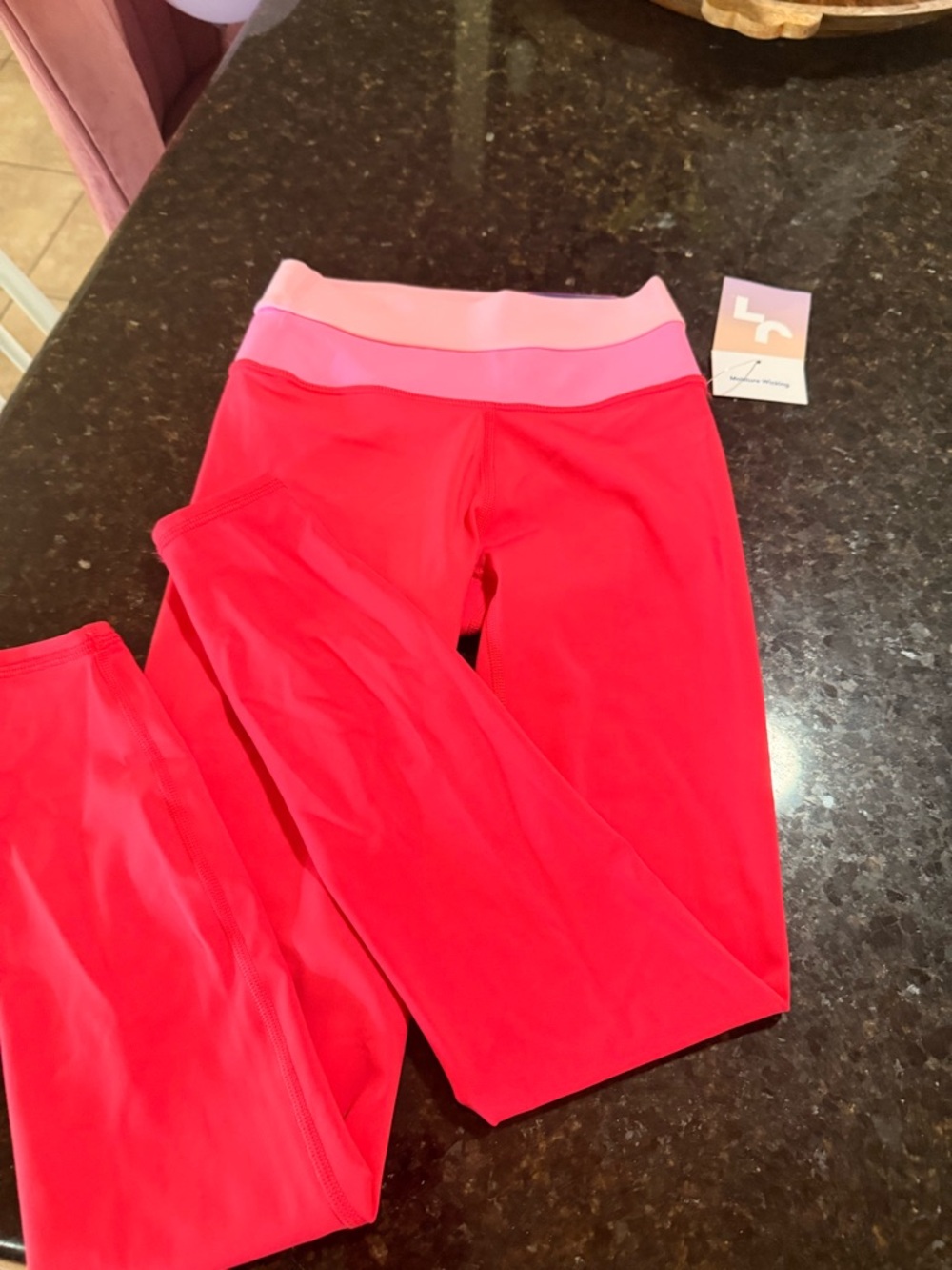 Women’s Active Leggings with Pink Waistband - JoyLab